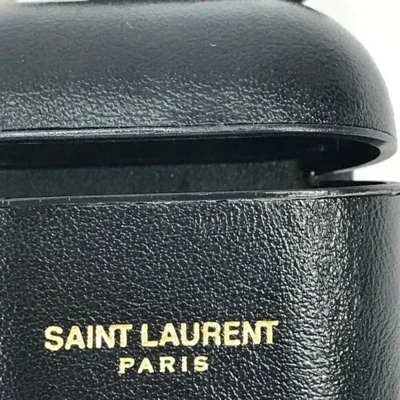 SAINT LAURENT PARIS 635662 logo airpods case key holder Earphone case Black - Picture 5 of 14